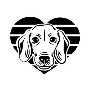 I Love Heart Dachshund Dog Puppy Happy Vinyl Graphic Auto Laptop Decal Sticker
